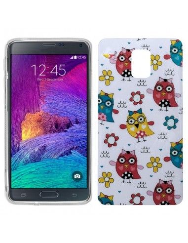 Carcasa TPU Samsung Galaxy Note 4 diseño Buhos