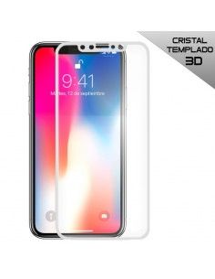 Protector pantalla vidrio templado iPhone X / XS / 11 Pro (3D blanco)
