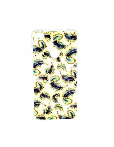 FUNDA TPU DISEÑO HUAWEI P8 LITE (2017) BEIGE PLUMAS