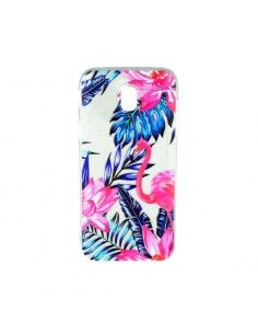 Carcasa TPU purpurina Samsung J730 Galaxy J7 (2017) diseño Flores Flamenco