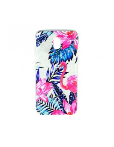 Carcasa TPU purpurina Samsung J730 Galaxy J7 (2017) diseño Flores Flamenco