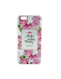 Carcasa TPU purpurina iPhone 6 Plus / 6s Plus diseño Flores Make Today Pretty