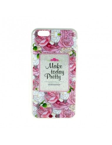 Carcasa TPU purpurina iPhone 6 Plus / 6s Plus diseño Flores Make Today Pretty