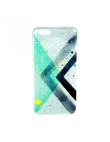 Carcasa TPU purpurina iPhone 6 Plus / 6s Plus diseño abstracto verde y negra