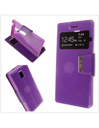 Funda libro soporte TPU Nokia 3 morada