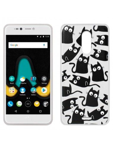 FUNDA TPU DISEÑO WIKO U PULSE LITE CATS