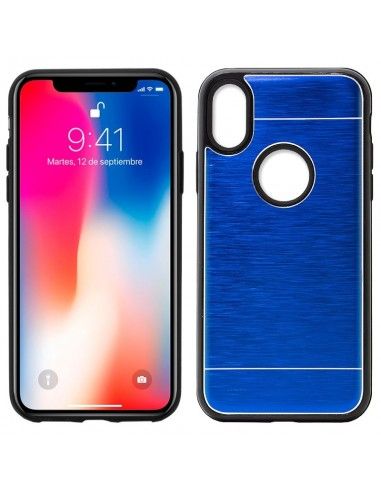 Carcasa aluminio cama TPU iPhone X / XS azul