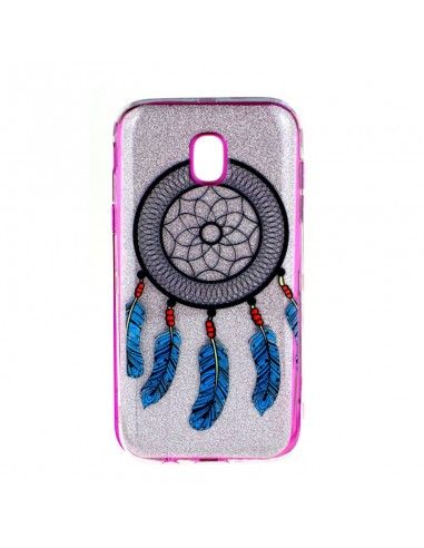 Carcasa TPU purpurina iPhone X / XS diseño Atrapasueños rosa