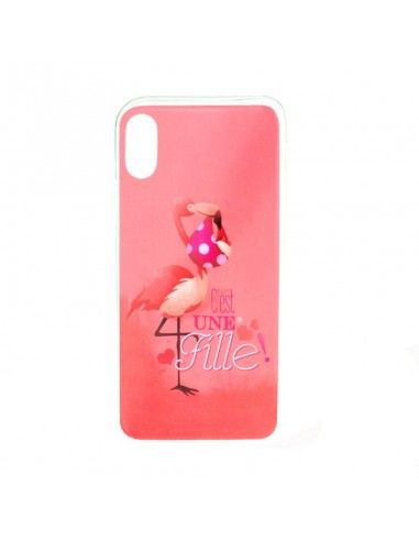 Carcasa TPU iPhone X / XS diseño Cigüeña Flamenca C'Est une Fille