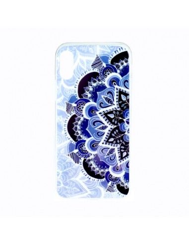 Carcasa TPU iPhone X / XS diseño Mandala lateral azul