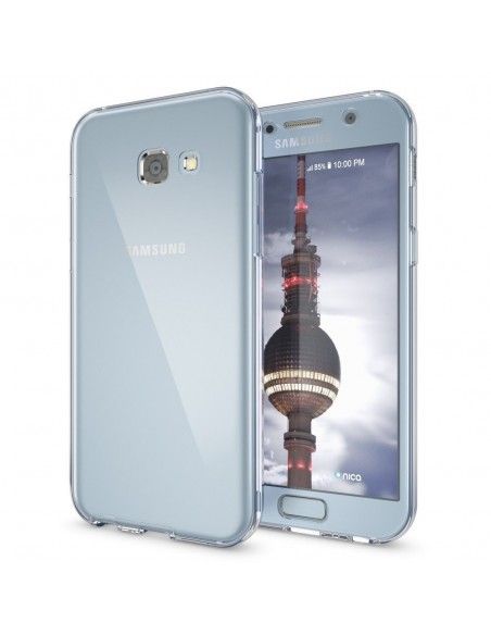Funda 2 en 1 gel TPU 3D Samsung A320 Galaxy A3 (2017) transparente (Frontal + trasera)