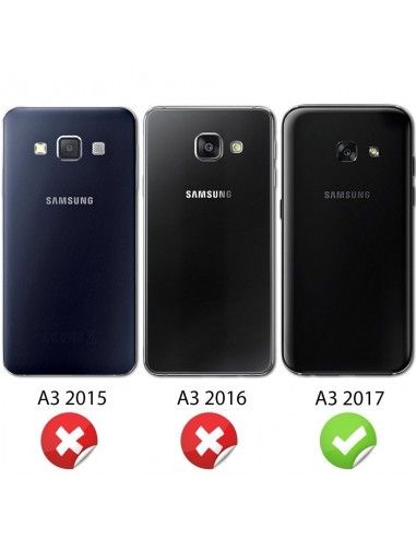Funda 2 en 1 gel TPU 3D Samsung A320 Galaxy A3 (2017) transparente (Frontal + trasera)