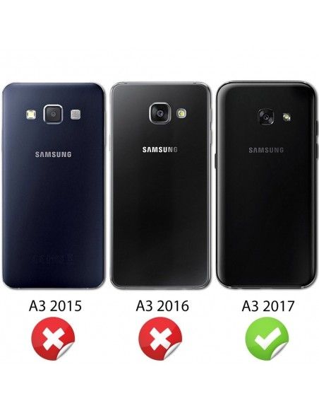 Funda 2 en 1 gel TPU 3D Samsung A320 Galaxy A3 (2017) transparente (Frontal + trasera)
