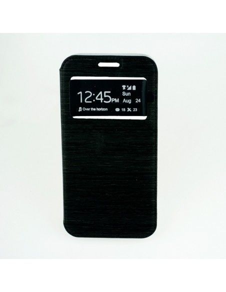 FUNDA LIBRO SOPORTE IMAN TPU VENTANA HUAWEI P8 LITE (2017) NEGRA