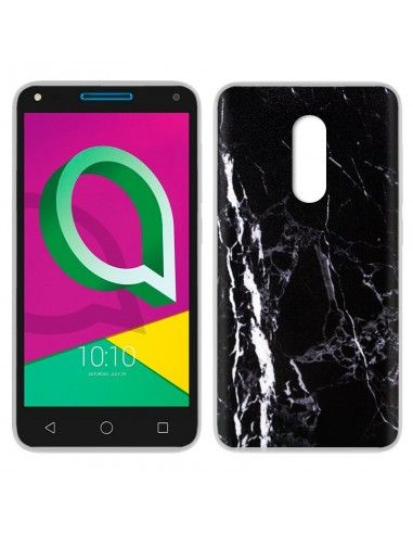 Carcasa TPU Alcatel U5 3G / U5 3G Plus (4047) diseño Mármol negro