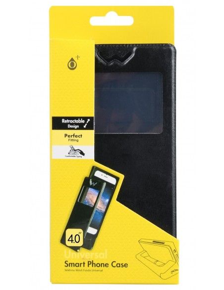 FUNDA LIBRO UNIVERSAL CARTERA IMAN SOPORTE SILICONA 5,3" - 5,7" NEGRA