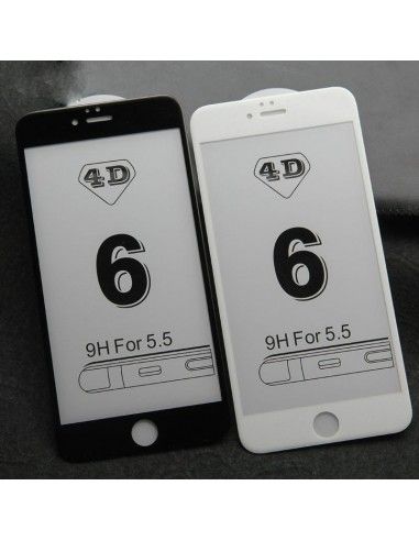 Protector pantalla vidrio templado iPhone 6 Plus / 6s Plus (Full 4D blanco)