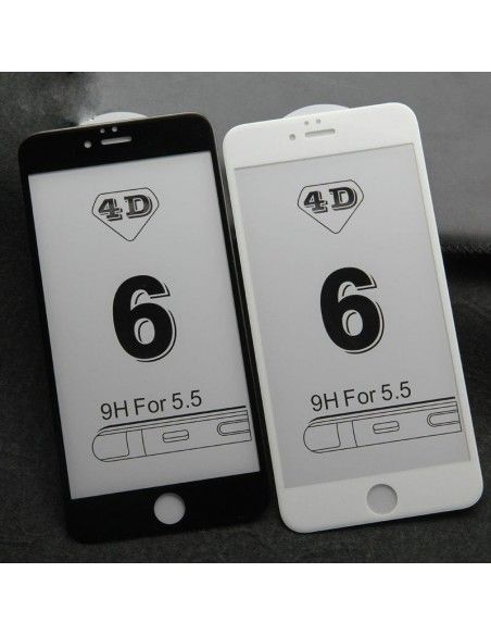 Protector pantalla vidrio templado iPhone 6 Plus / 6s Plus (Full 4D blanco)