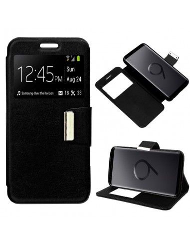 Funda libro soporte TPU Samsung G965 Galaxy S9 Plus negra