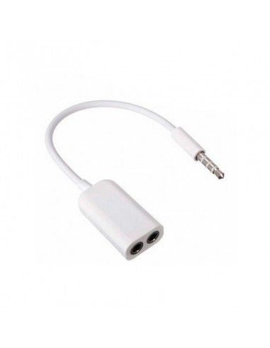 Adaptador universal doble toma Jack 3,5 mm