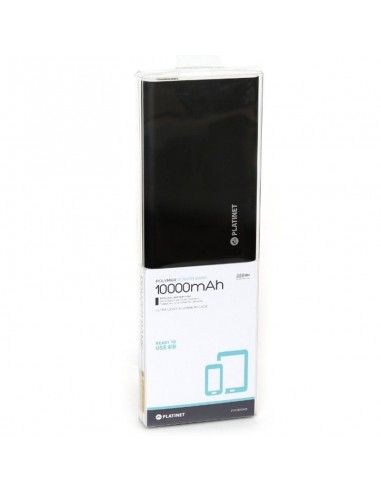 Bateria externa universal Power Bank 10.000 mAh (Li-Po) fina negra