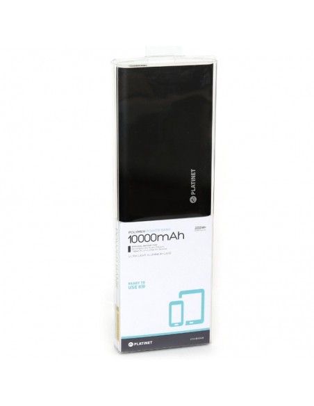 Bateria externa universal Power Bank 10.000 mAh (Li-Po) fina negra