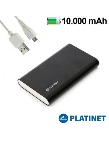 Bateria externa universal Power Bank 10.000 mAh (Li-Po) fina negra
