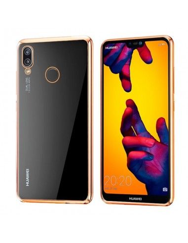 Carcasa TPU Huawei P20 Lite borde metalizado dorado