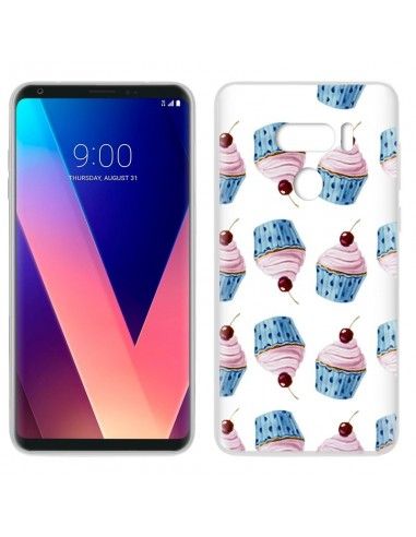 Carcasa TPU transparente LG V30 diseño Cup Cake