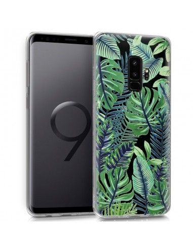 Carcasa TPU transparente Samsung G965 Galaxy S9 Plus Clear diseño Tropical