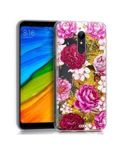 Carcasa TPU gel purpurina Xiaomi Redmi 5 diseño Flores