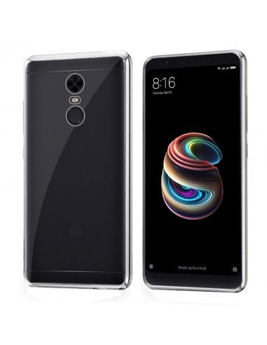 Carcasa TPU transparente Xiaomi Redmi 5 Plus borde metalizado plata