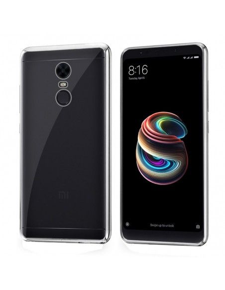 Carcasa TPU transparente Xiaomi Redmi 5 Plus borde metalizado plata