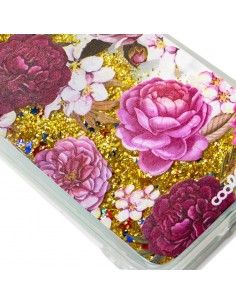 Carcasa TPU gel purpurina Xiaomi Redmi 5 Plus diseño Flores 2
