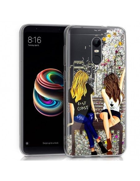 Carcasa TPU gel purpurina Xiaomi Redmi 5 Plus diseño Girls