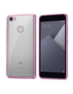 Carcasa TPU transparente Xiaomi Redmi Note 5A / Note 5A Prime borde metalizado rosa