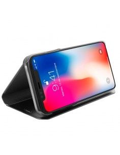 Funda libro soporte iPhone X / XS Clear View negra 2