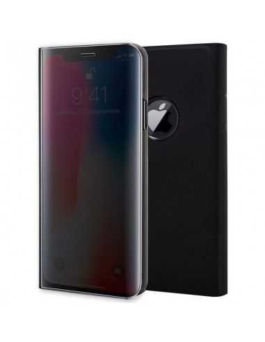 Funda libro soporte iPhone X / XS Clear View negra