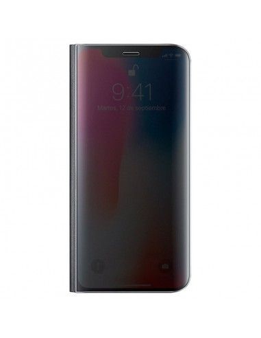 Funda libro soporte iPhone X / XS Clear View negra