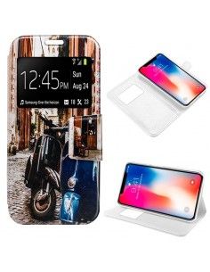 Funda libro soporte TPU iPhone X / XS diseño Moto