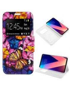 Funda libro soporte TPU LG V30 diseño Mariposa