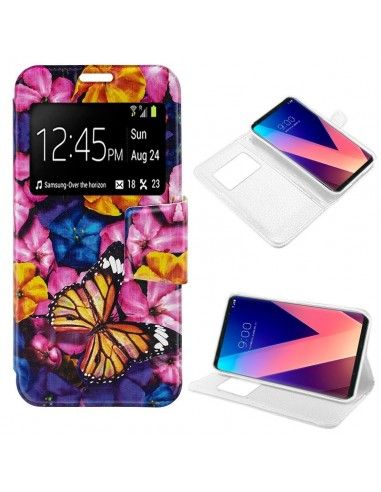 Funda libro soporte TPU LG V30 diseño Mariposa