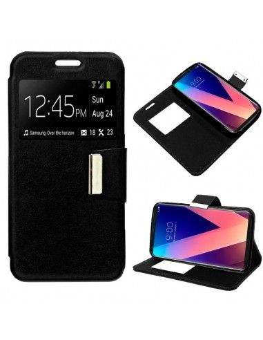 Funda libro soporte TPU LG V30 negra