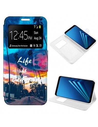 Funda Flip Cover Samsung A530 Galaxy A8 (2018) Dibujos Life