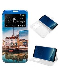 Funda libro soporte TPU Samsung G955 Galaxy S8 Plus diseño Lago