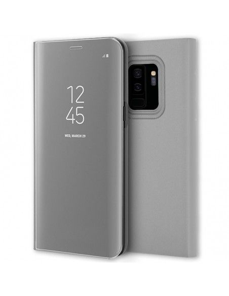 Funda Flip Cover Samsung G965 Galaxy S9 Plus Clear View Plata