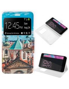 Funda Flip Cover Sony Xperia E5 Dibujos City