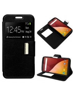 Funda libro soporte TPU Wiko View Prime negra