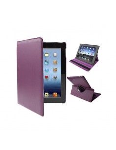 Funda soporte giratorio iPad 2 / iPad 3 / 4 polipiel morada