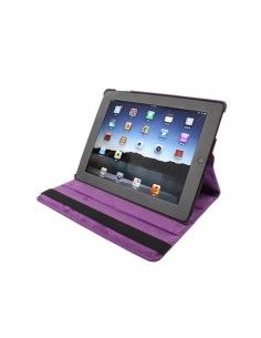 Funda soporte giratorio iPad 2 / iPad 3 / 4 polipiel morada 2